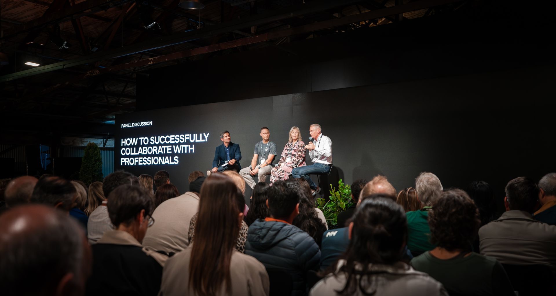 Inside last year’s Auckland Home Design Evening, where Tom Webster led a panel with Nathan Reynold of Fortified Construction, Nicola Manning of Nicola Manning Design and Marc Barron of JTB Architects