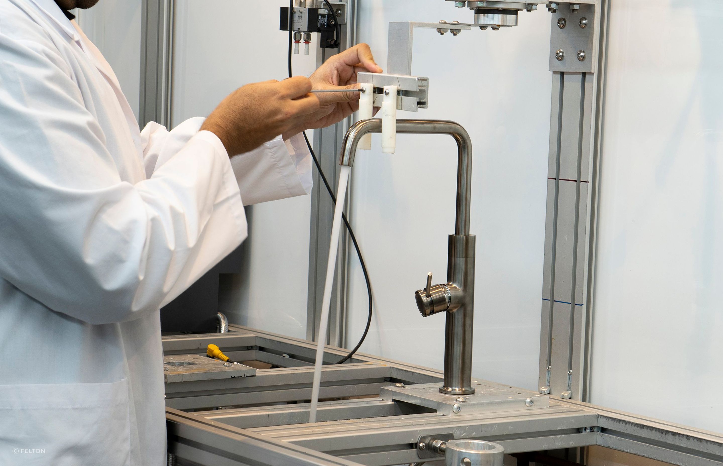 Testing is undertaken in the Felton in-house lab.