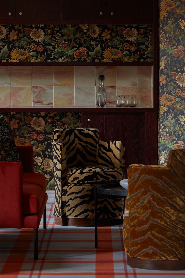 Liv and the Material Creative team love to incorporate handmade elements into each project, such as the wooden bar unit in 'The Lounge' featuring soapstone tiles.