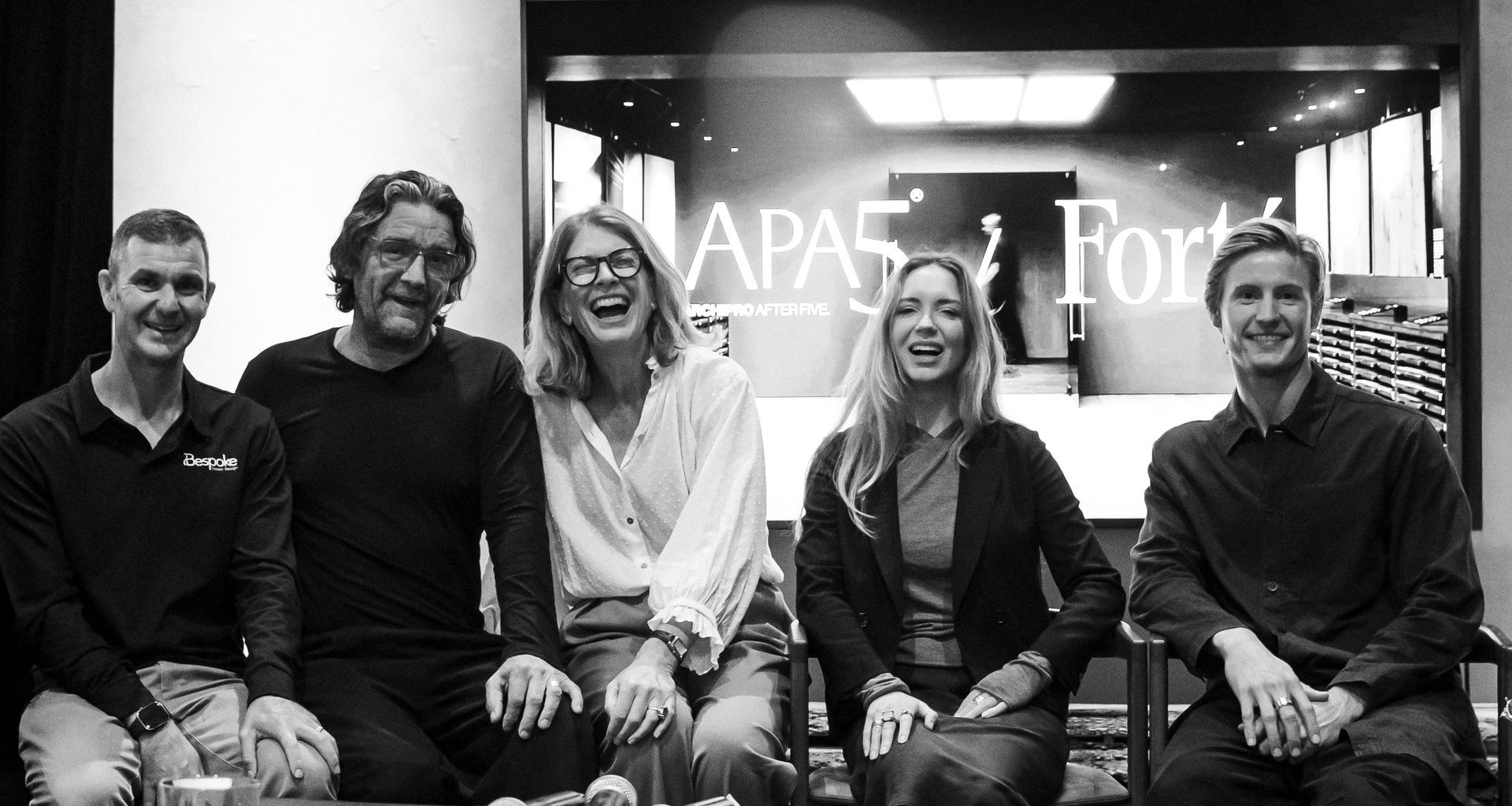 ArchiPro x Forté Flooring Panel: Gareth Curd of Bespoke Timber Design, David Ponting of Ponting Fitzgerald Architects, architectural writer and publisher Debra Millar, Annabel Smart of Studio 11:11 and Buster Caldwell of Wonder.