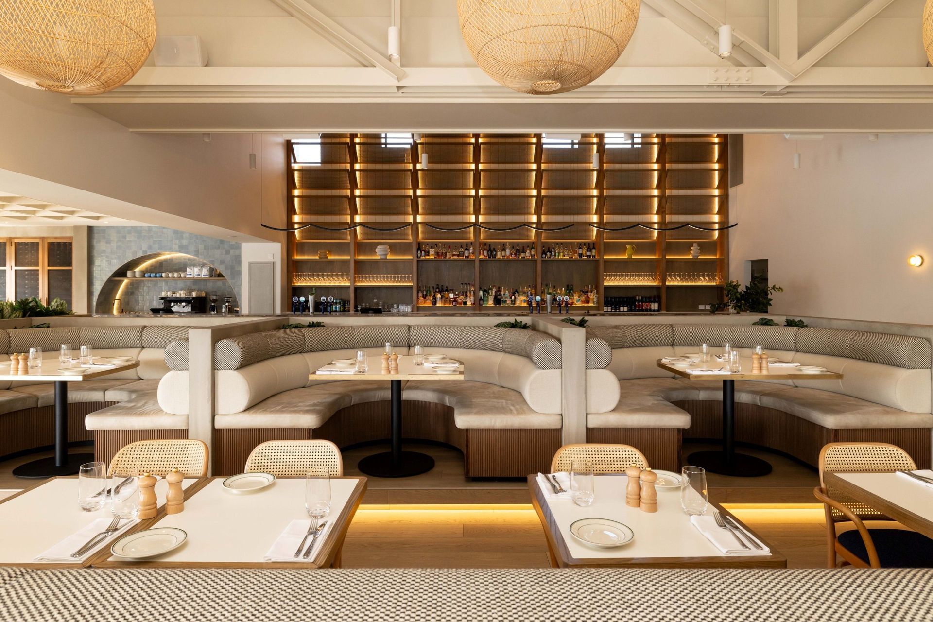 A popular waterfront bar in Auckland's Westhaven Marina awash with natural materials, including bespoke timber flooring from VidaSpace. | Photography: Jono Parker