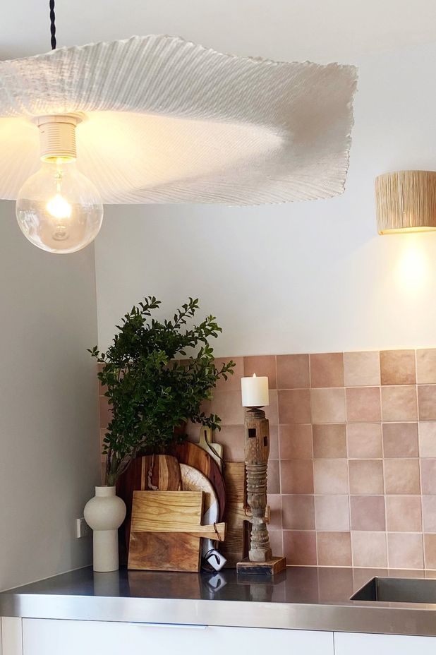 A pink kitchen had been on Katy's wish list, something that has now been brought to life in her fourth home renovation.