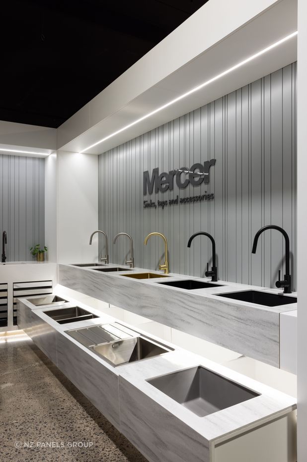 Visitors can explore a range of popular and new Mercer sinks, with more to see in the pull out draws below.