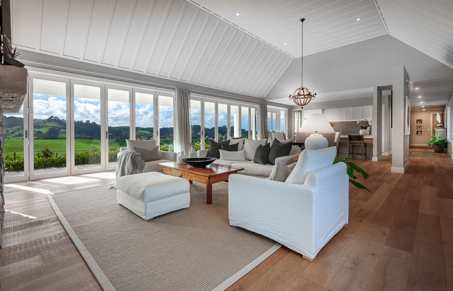 This space was designed for the furniture to be comfortable and easy to move around.