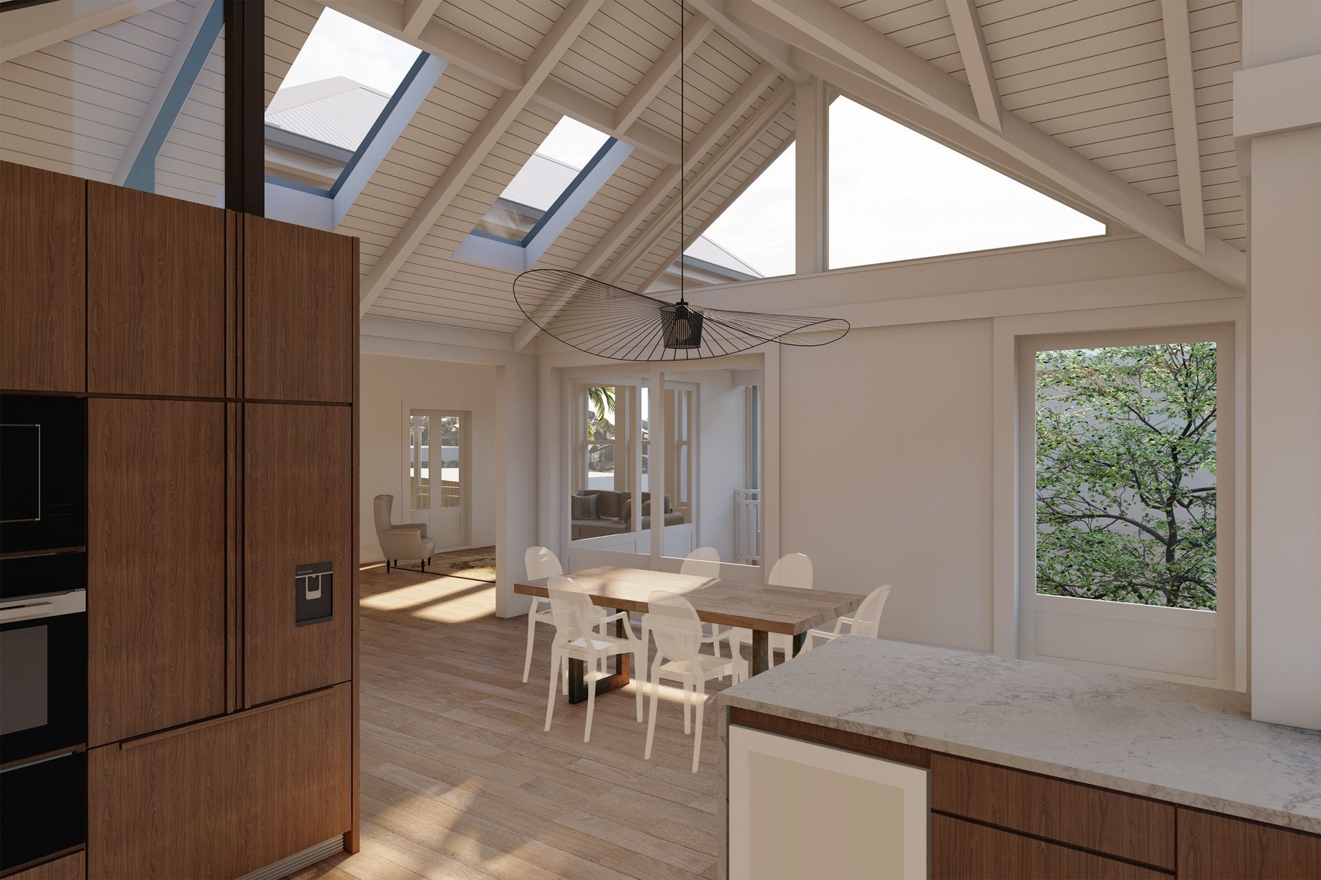 “I've been doing a number of houses where I've been really trying to bring the sky into the buildings and will often have quite high ceilings. Someone asked if this was because I’m a singer, and I hadn't really ever thought about that,” says Melanie.