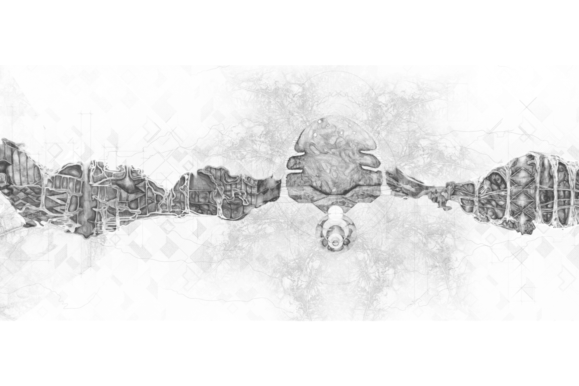 Part of Devyani's final thesis architectural drawing titled ‘Bhāvanā’, which in Sanskrit means ‘cultivating’ or ‘calling into existence’.