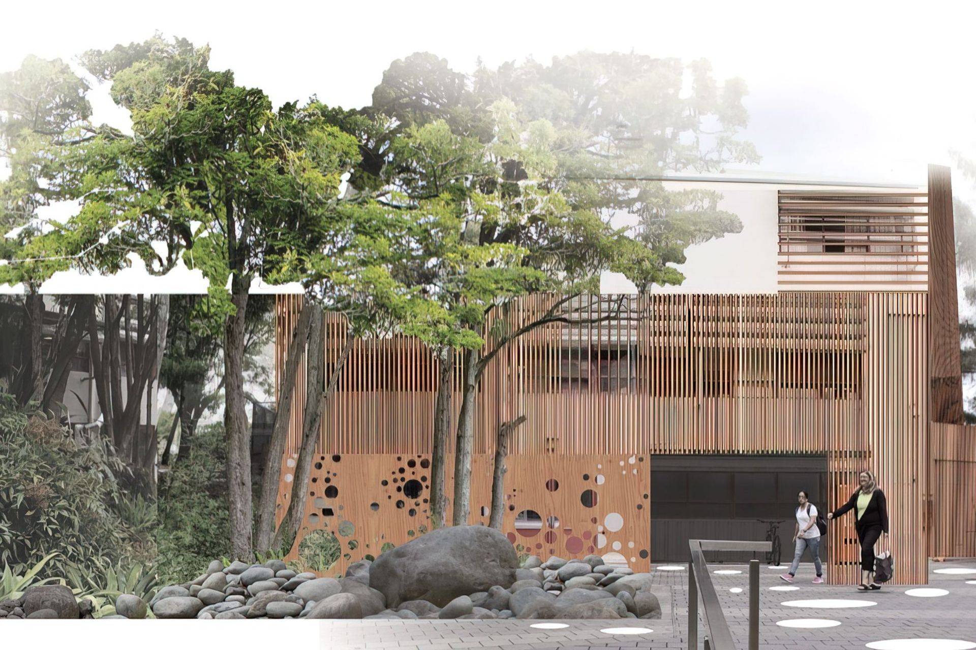 Many of the projects Peter has been working on with his firm recently have been focused on weathertightness and creating healthy environments for schools and community buildings. | Concept for University of Waikato Block AG entrance foyer upgrade