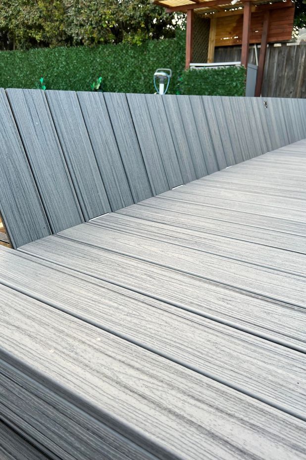 The pool cover lid is easily lifted up for when it needs to be used.