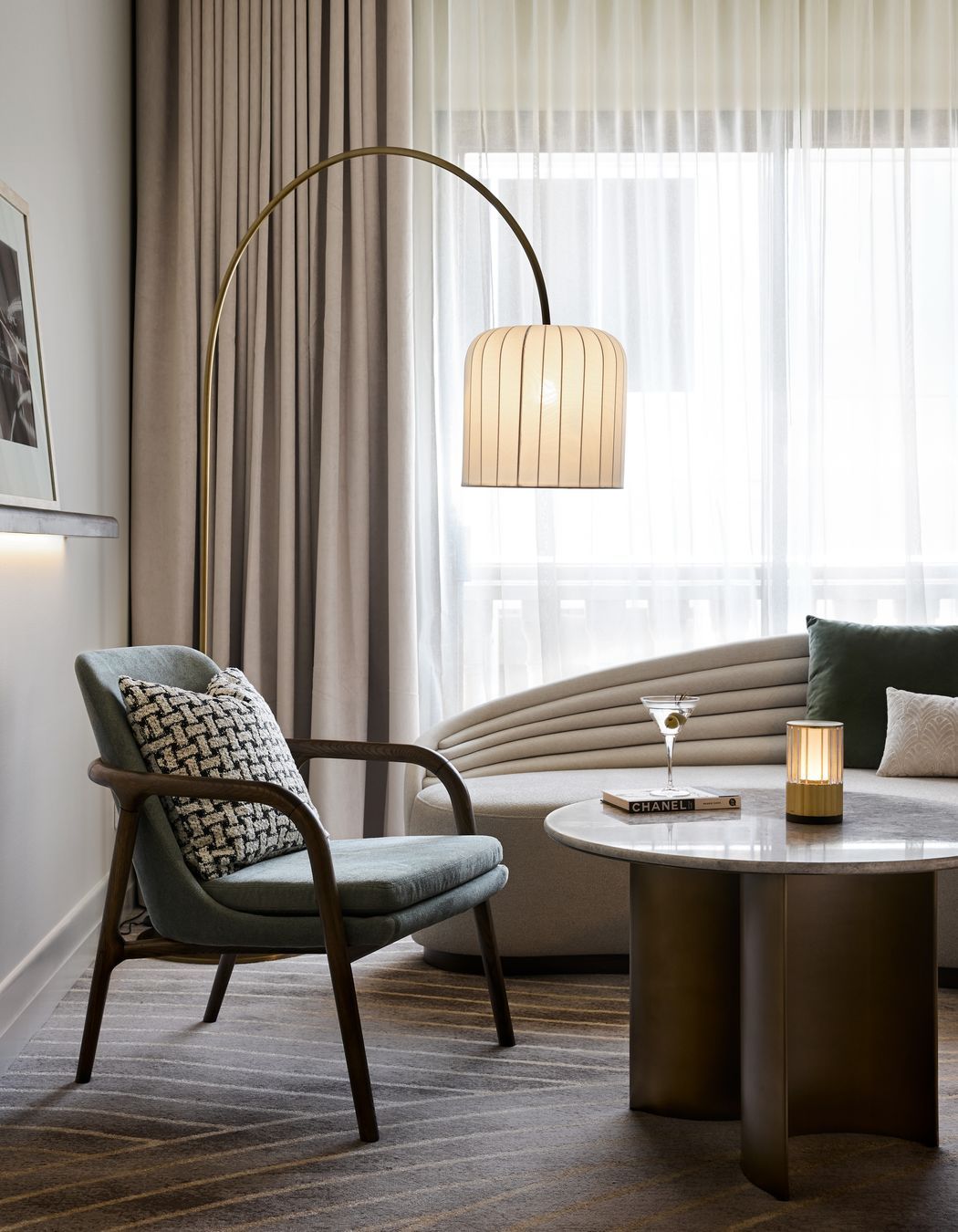 Art Nouveau patterns appear throughout – from the carpet to the furnishings.