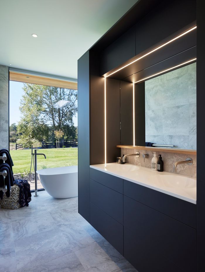 A neutral palette adds to the relaxing aesthetic of the master ensuite.