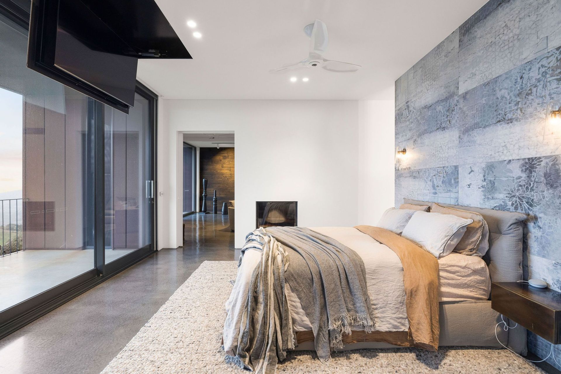 The cosy master suite at Euroa House