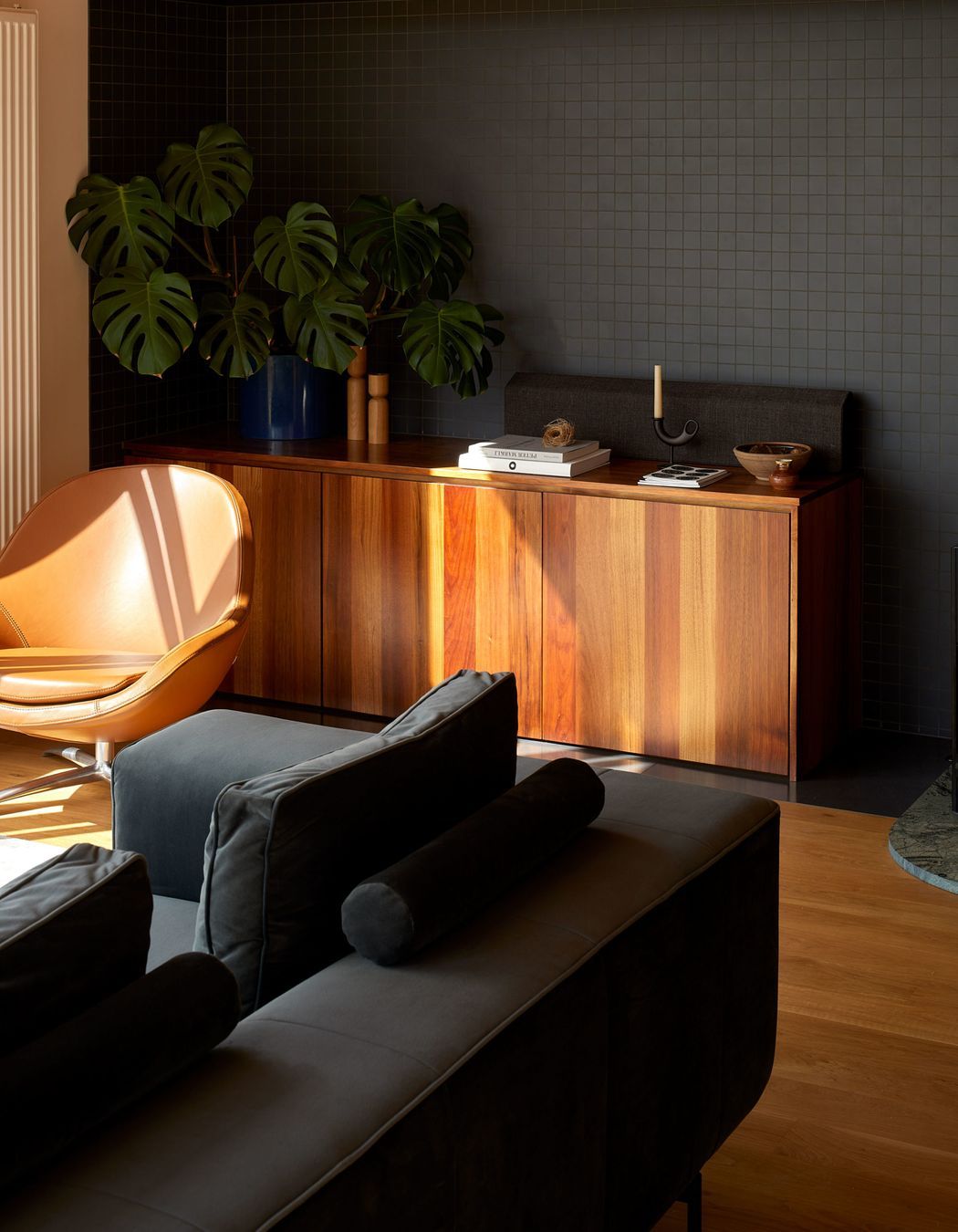 All the bedrooms and living areas are on the same floor. “When you've got a young child, you don't want to be running up and down stairs to another bedroom in the night,” says Ben. Furniture is from BoConcept.