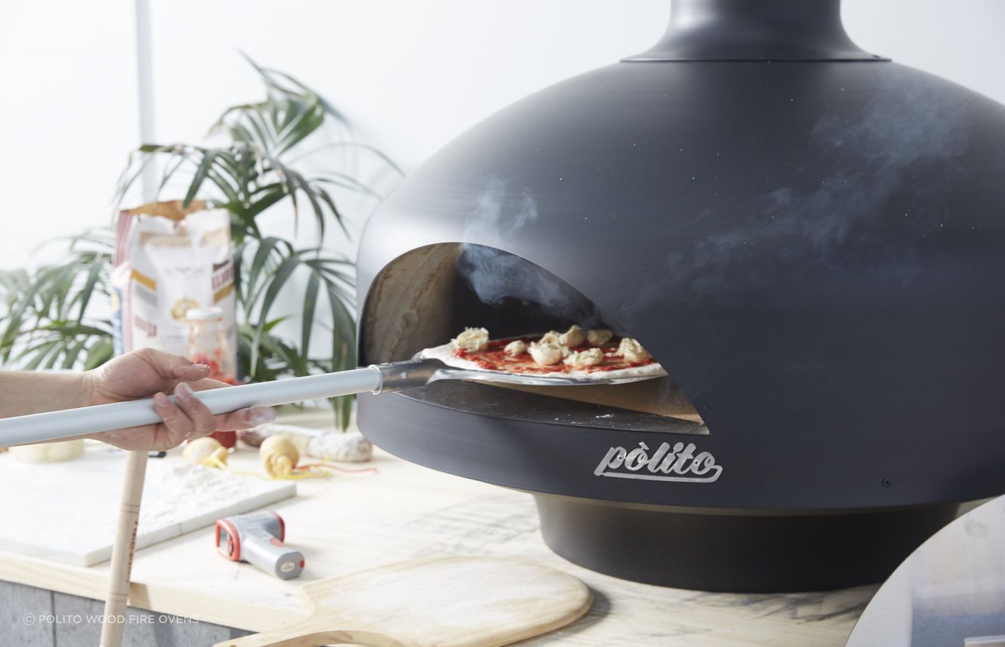 Waterproof and weather-proof, Polito’s exquisite Giotto wood-fired pizza oven is perfect for the outdoors