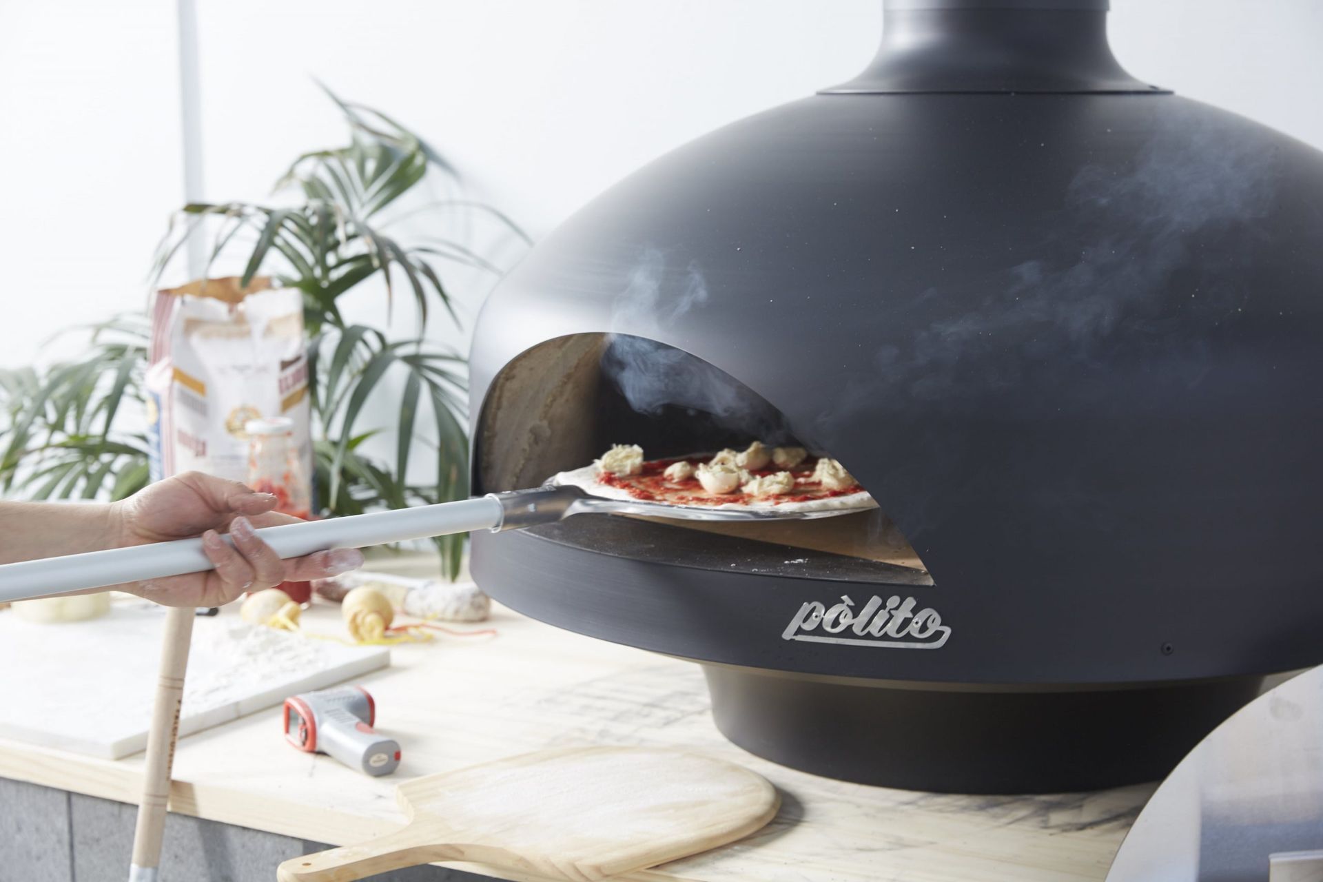 Waterproof and weather-proof, Polito’s exquisite Giotto wood-fired pizza oven is perfect for the outdoors
