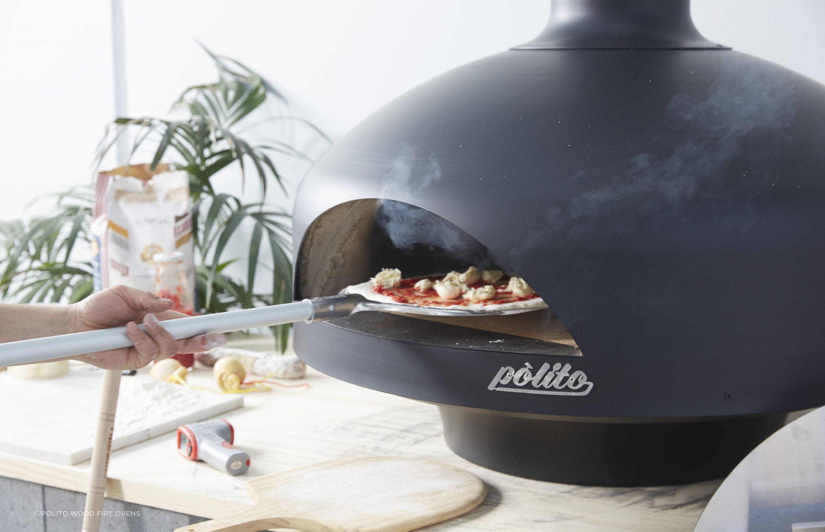 Waterproof and weather-proof, Polito’s exquisite Giotto wood-fired pizza oven is perfect for the outdoors