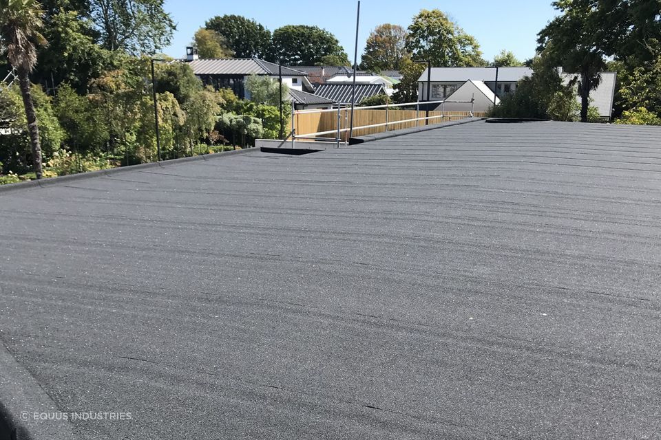 The roof's shimmery appearance adds an element of fun to the home.