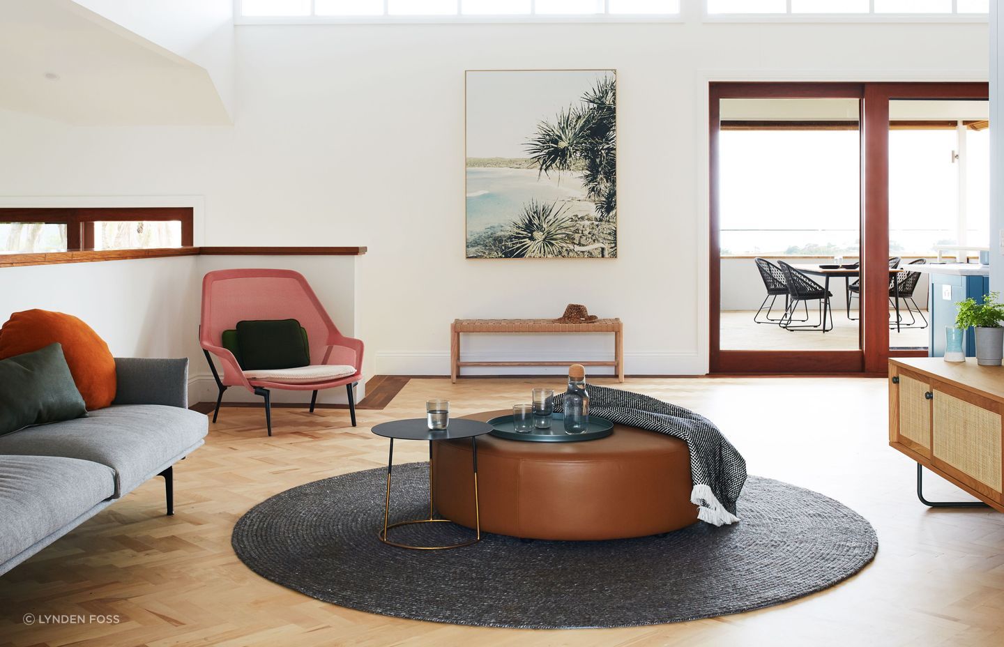 The casual living space adjacent to the kitchen.