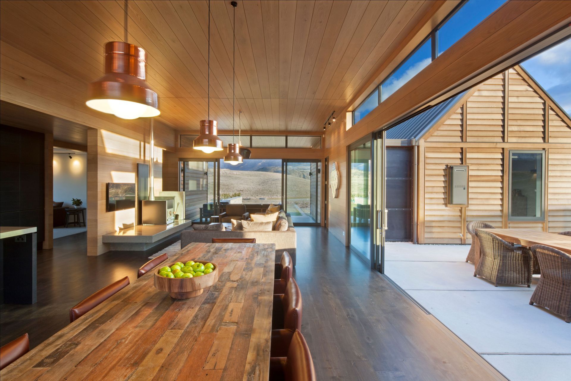 The home opens up wonderfully well for a seamless transition into the outdoor spaces.