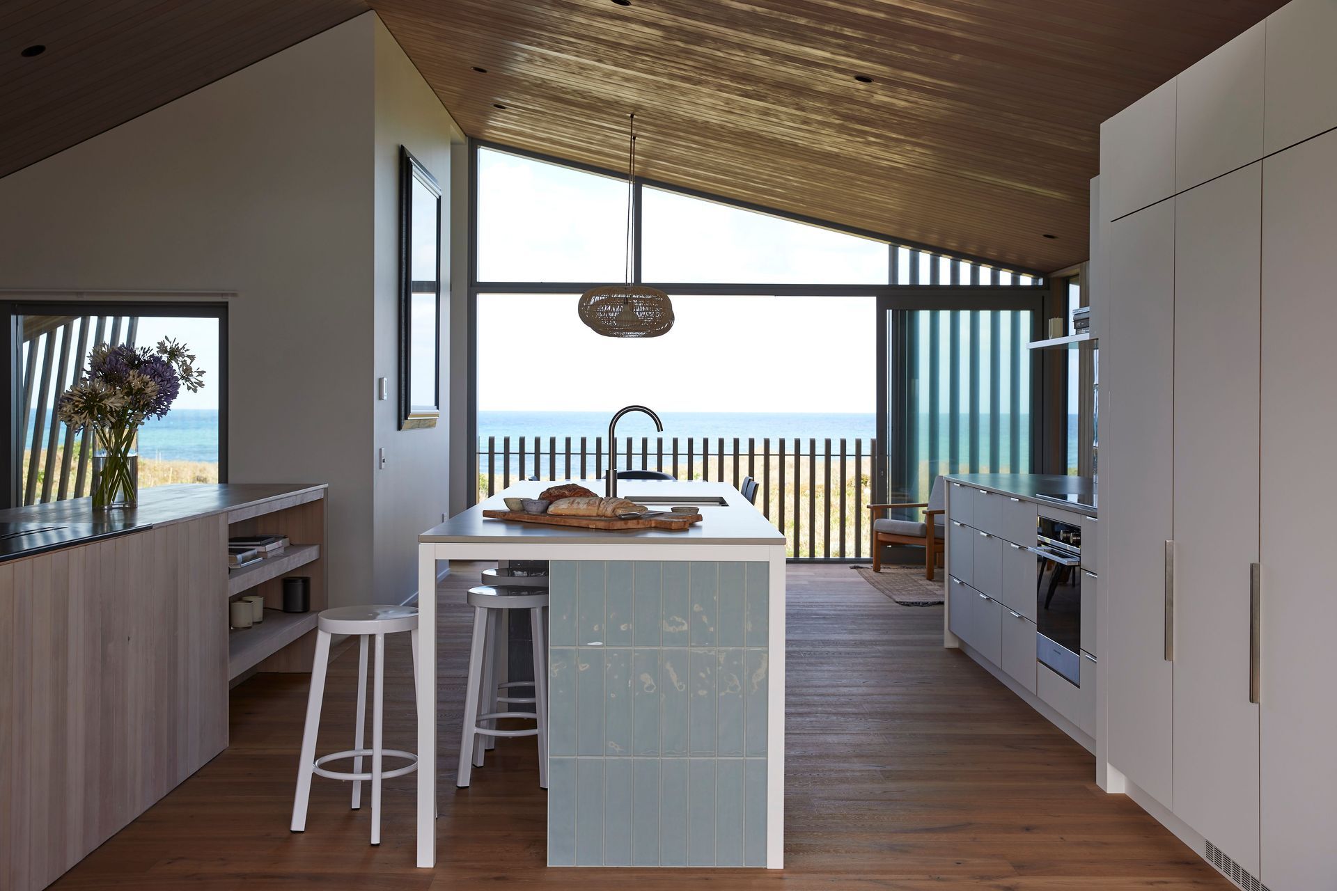 The home's highest view of Ocean Beach, captured from the open-plan living area. | Photographer: Jackie Meiring