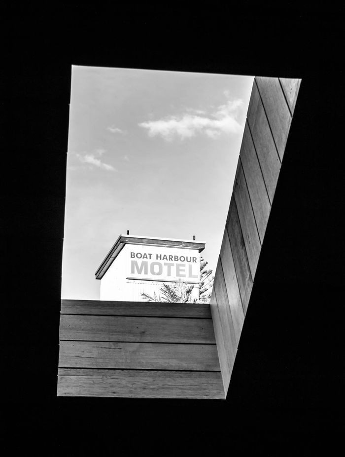 Skylights act as windows to the city skyline.