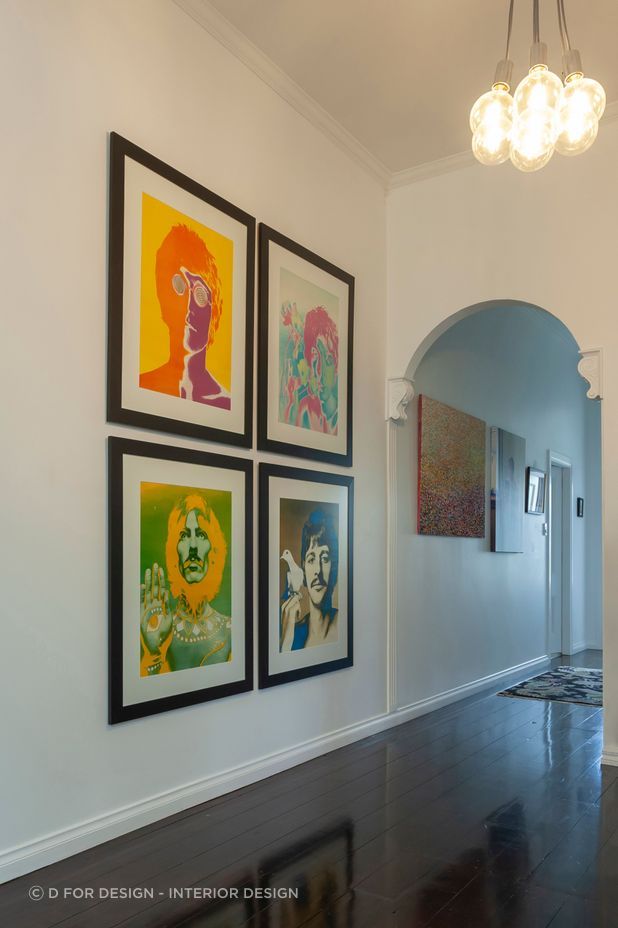 The homeowners have collected artwork from their global travels.
