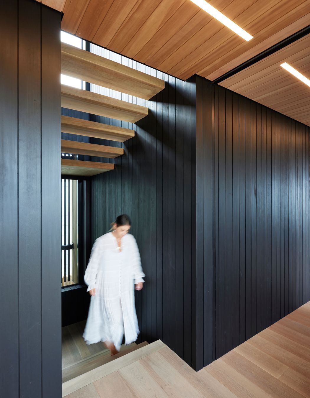 “We used the stairs winding up and around as a light well for the house,” says Brendon.