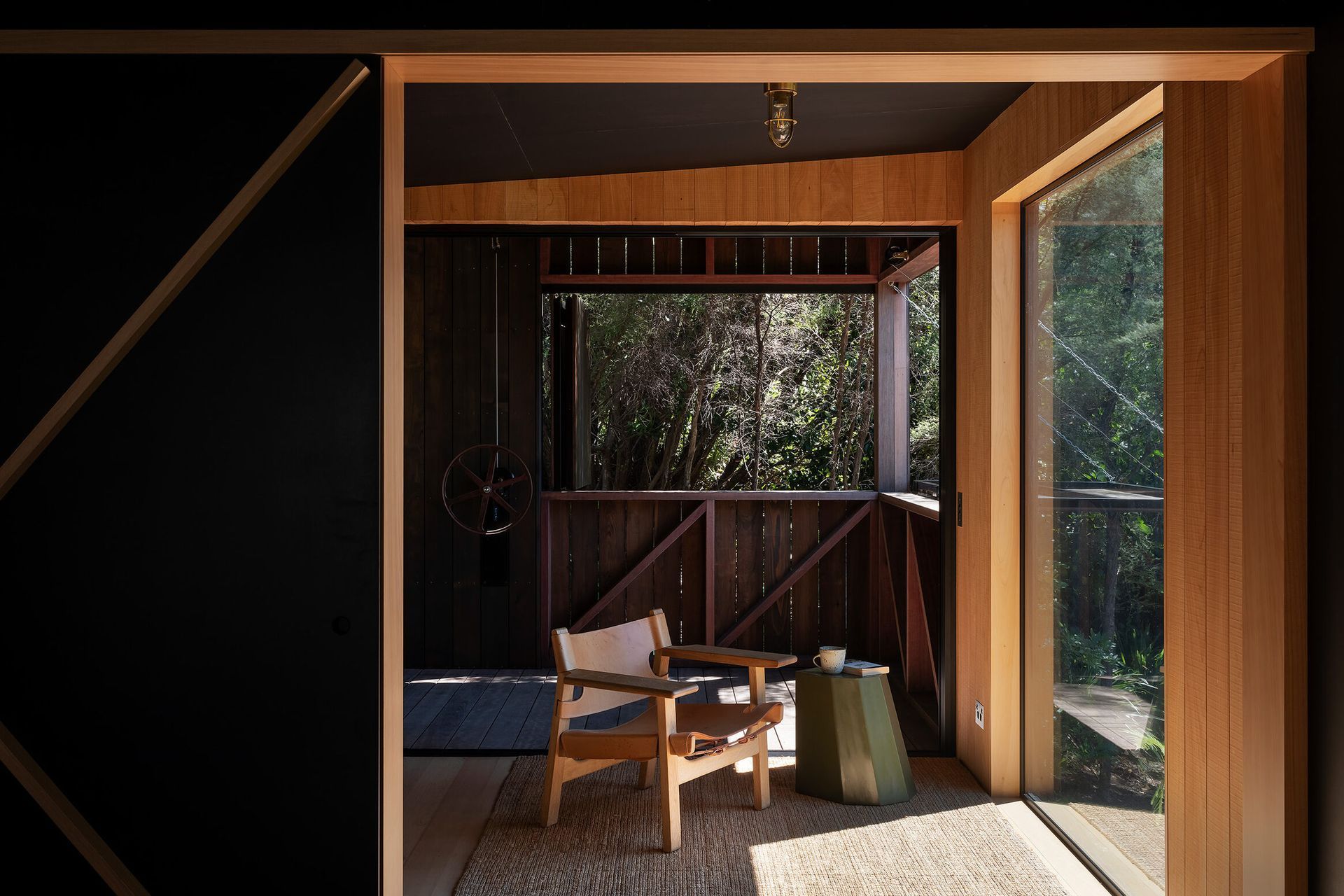 The clients lent into the idea of the rudimentary hut.