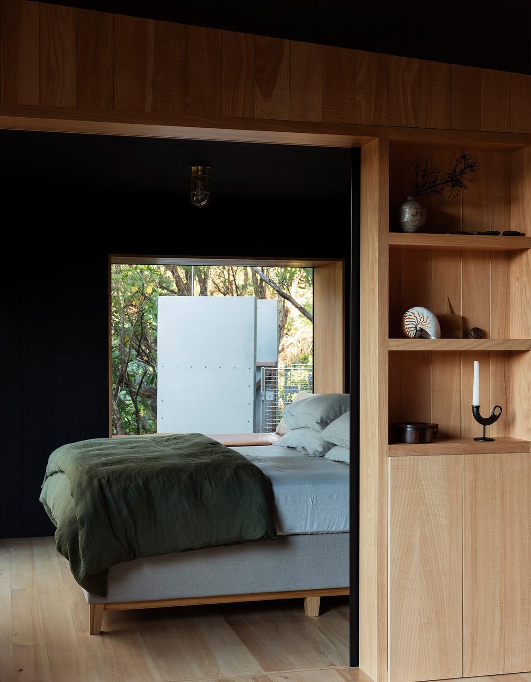 Spaces can be connected and separated by a series of well-placed sliding doors.