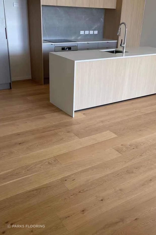 Fitted with beautiful, honey-coloured European Oak flooring in the shade Natural, and a similar timber finish on the kitchen cabinetry, the apartments have a simple yet elegant aesthetic.
