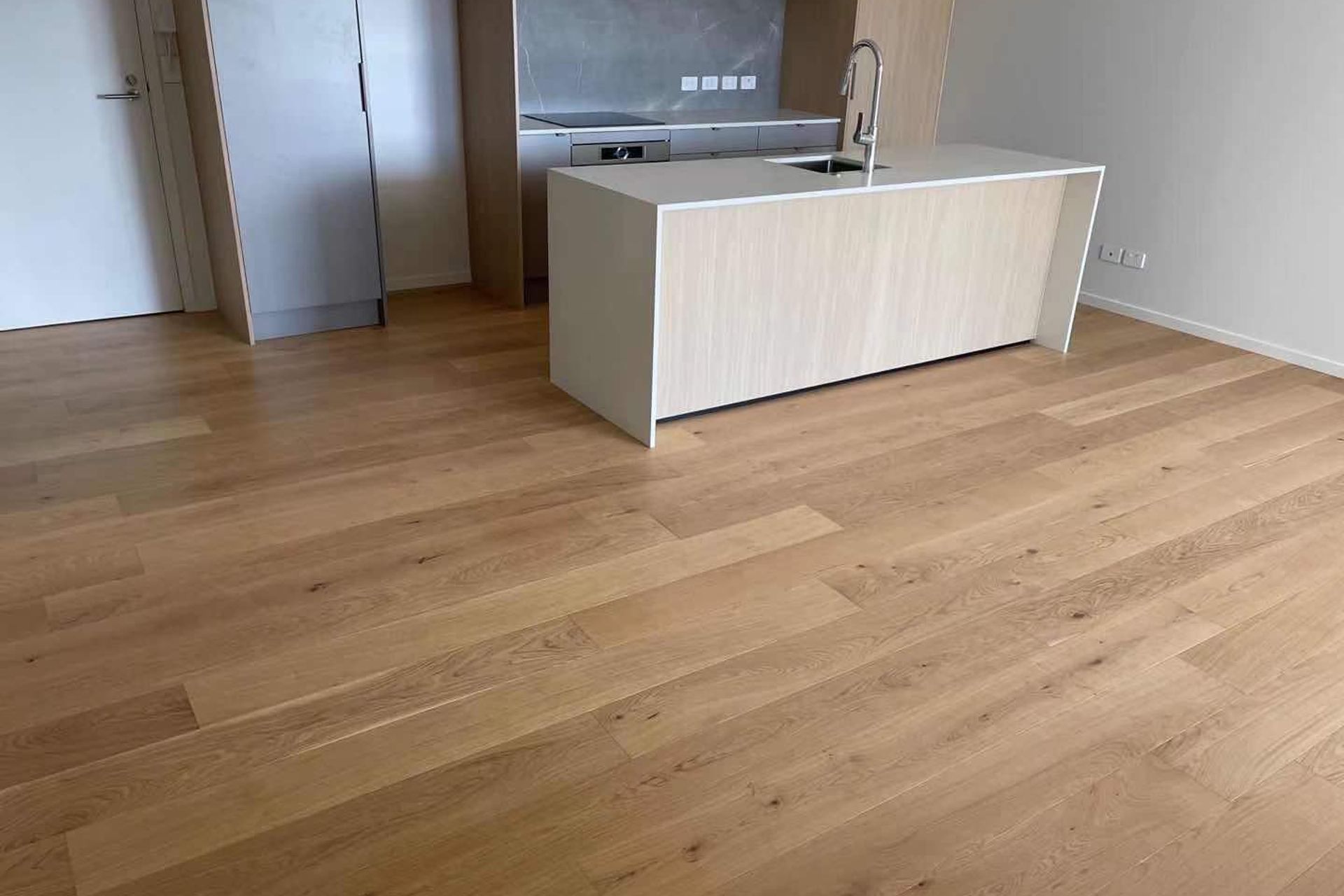 Fitted with beautiful, honey-coloured European Oak flooring in the shade Natural, and a similar timber finish on the kitchen cabinetry, the apartments have a simple yet elegant aesthetic.
