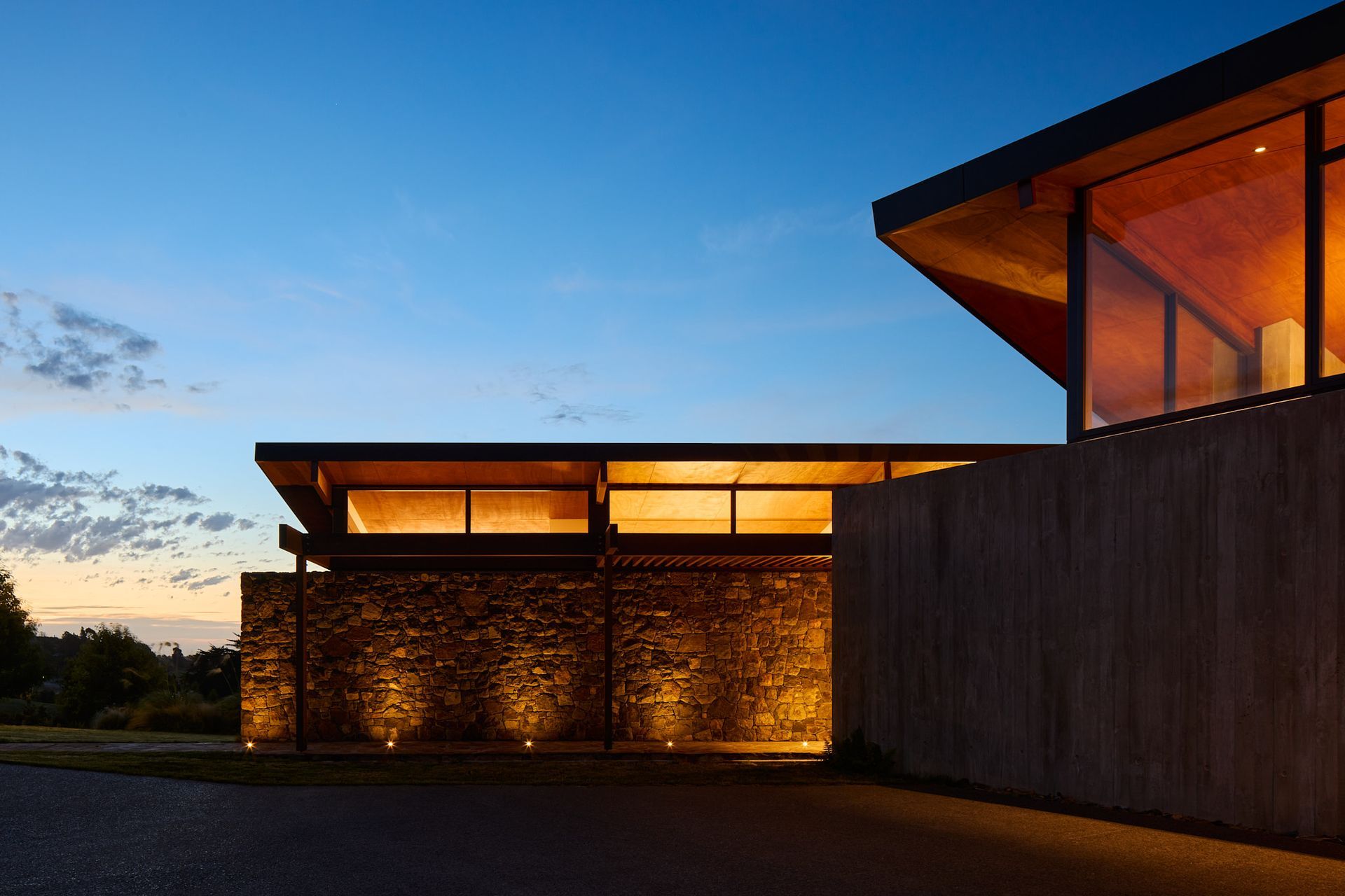 The material palette has integrity, carefully composed to reference the regional architectural identity.