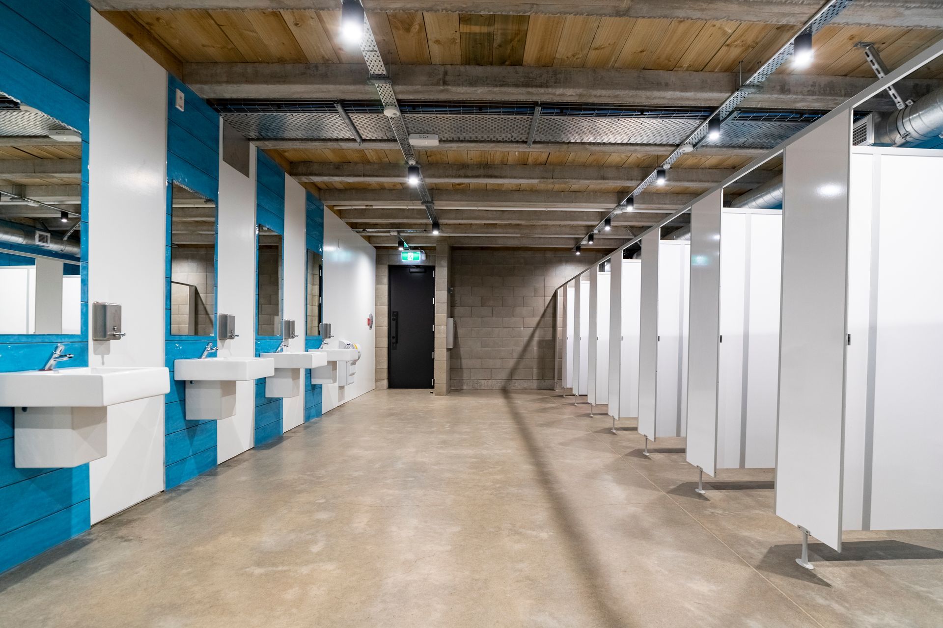 The ground floor houses the toilets, changing rooms and first aid facilities.