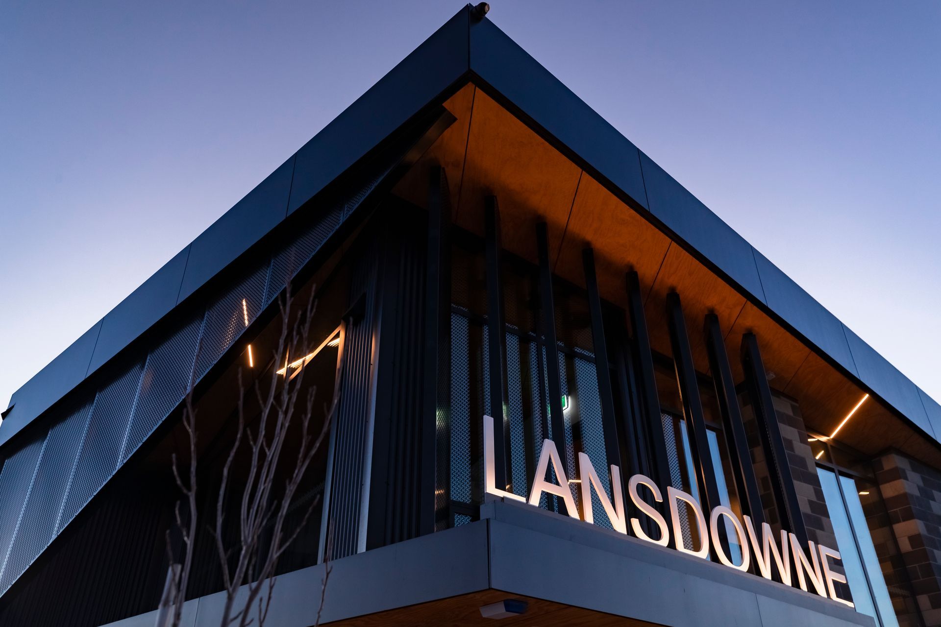 The Lansdowne sign easily demarcates the entry to the building.