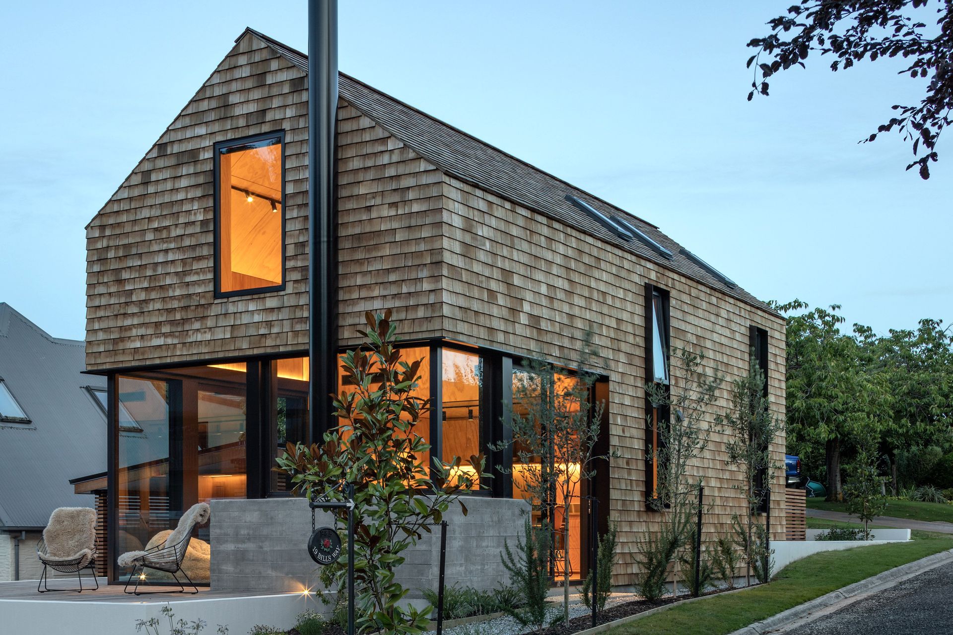 “We did the hard landscaping and planter boxes because it's all part of the way the building sits in the landscape,” says Barry. “And the soft landscaping and other elements were done by a company here in Wanaka called All Elements. It's come up really well.”