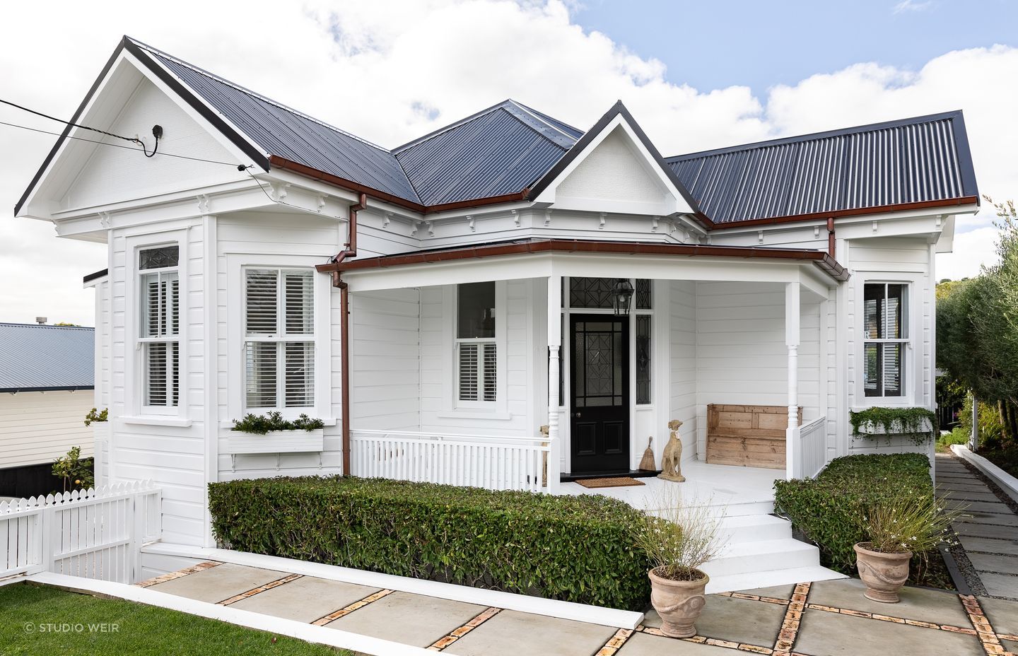 Copper spouting was the finishing touch for the exterior.