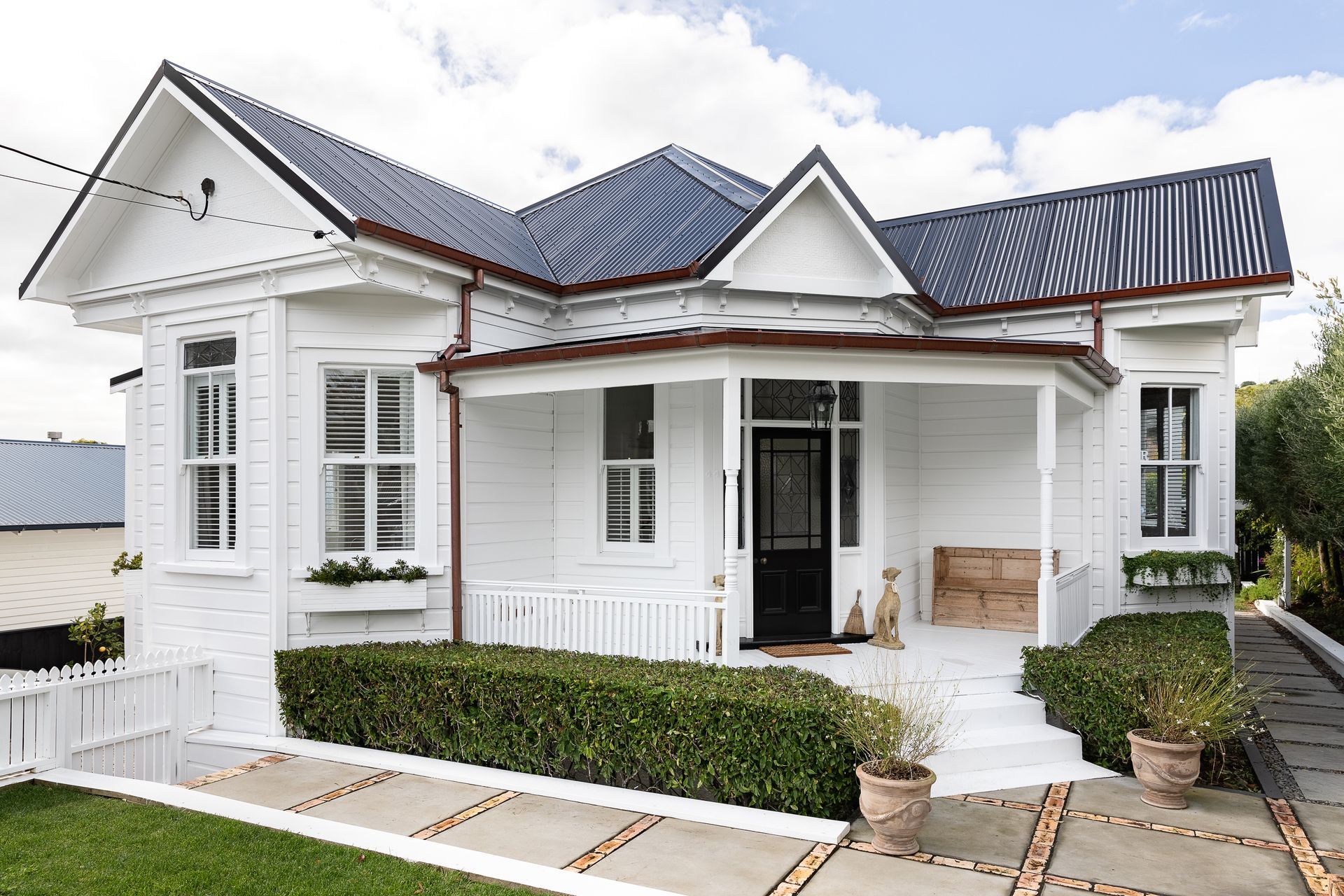 Copper spouting was the finishing touch for the exterior.