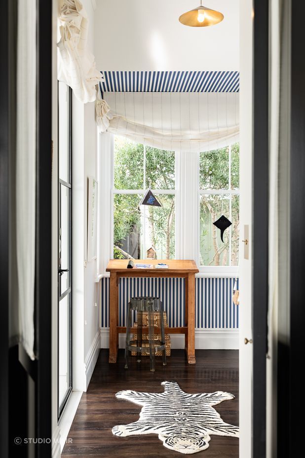 Wilder's vintage desk was found underneath the house.