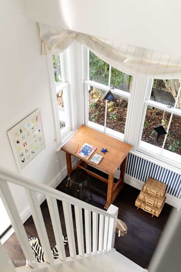Looking down from the loft in Wilder's bedroom.
