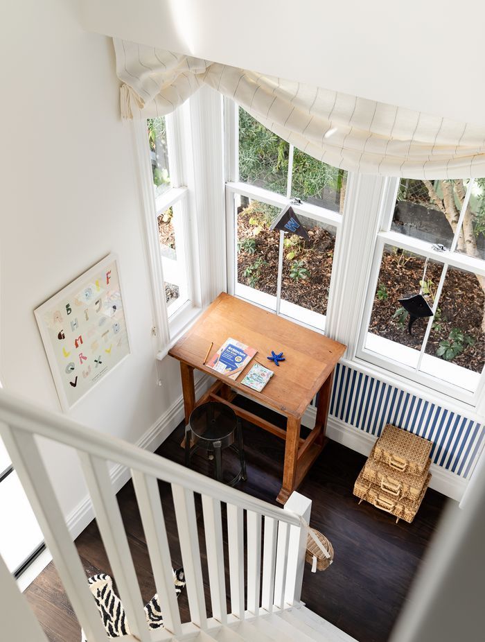 Looking down from the loft in Wilder's bedroom.