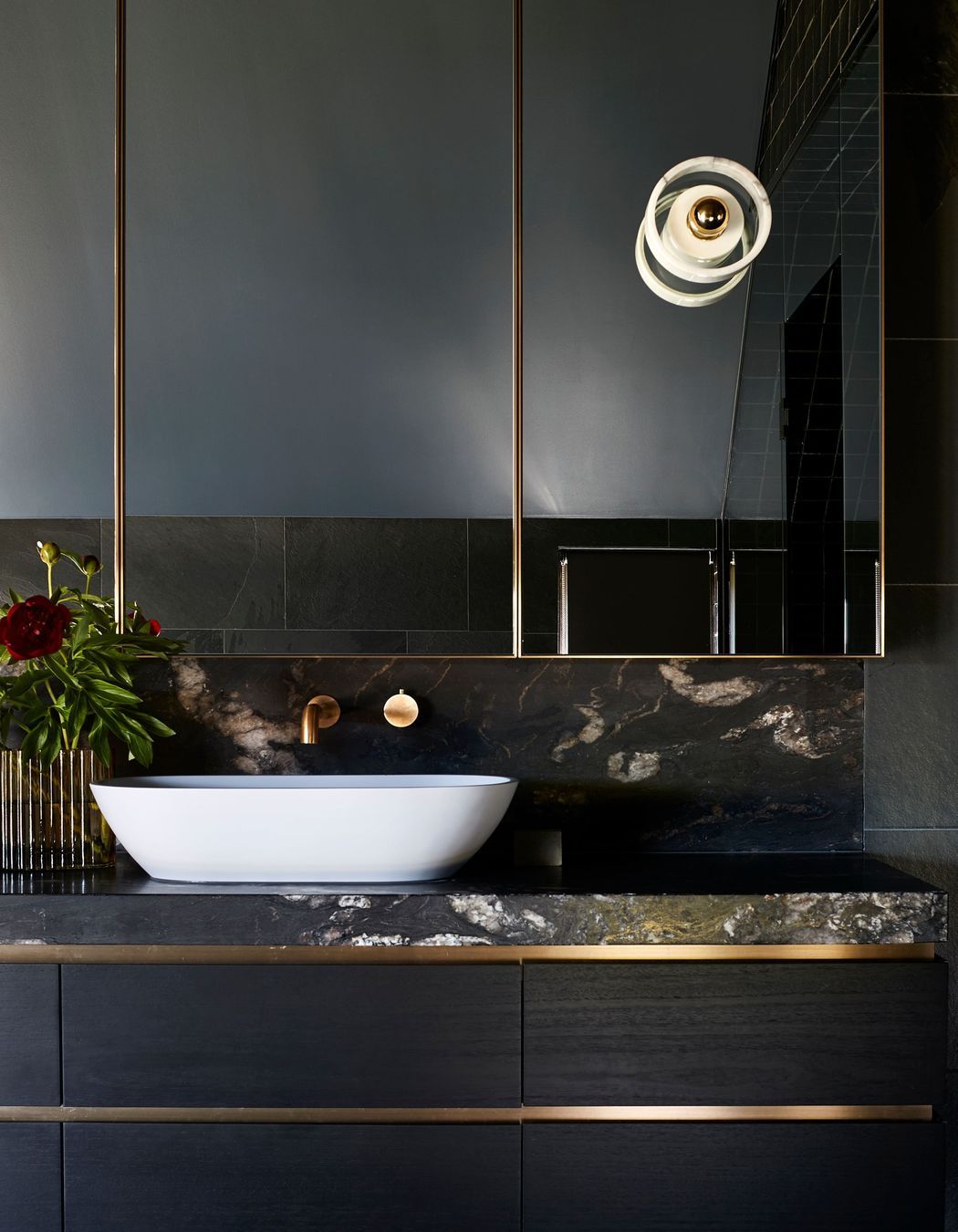 The gold accents the black and white colour scheme | Photography by Shannon McGrath