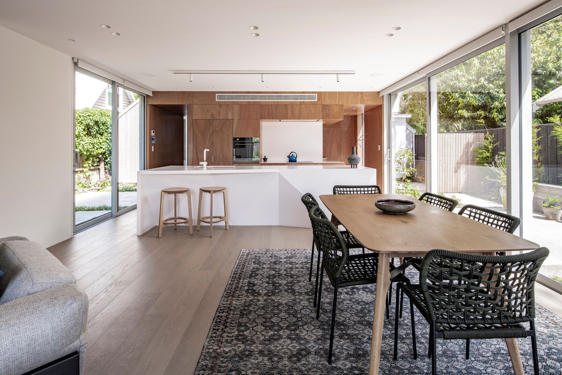 The kitchen and dining area.