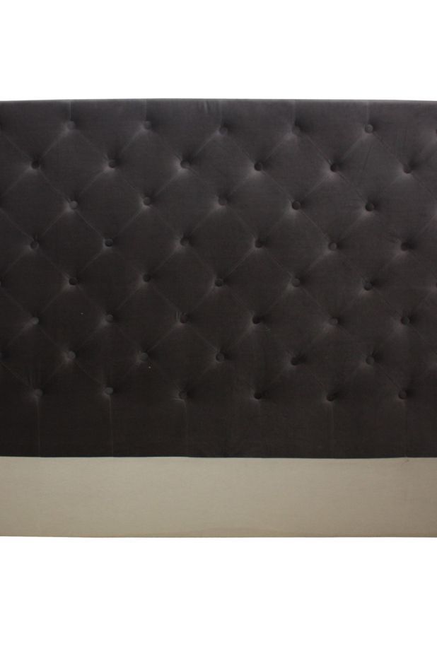 Button bedhead in velvet by French Country Collections