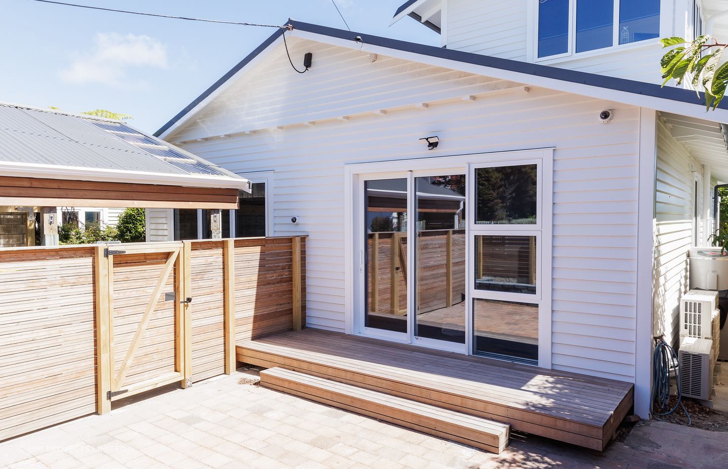 “The exterior required remediation work to the cladding, roof flashings and detailing around the windows, along with a full replacement of all exterior joinery.”