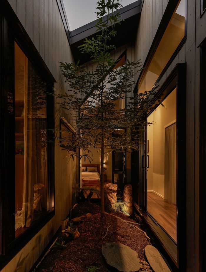 The home is called 'Middle Habitat'. Fittingly, it has a tranquil central atrium.