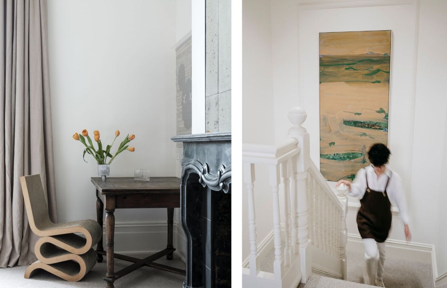 A spot for when inspiration strikes. Furlonger’s 'Channel Country, Balonne River' greets the guests on the stairwell.