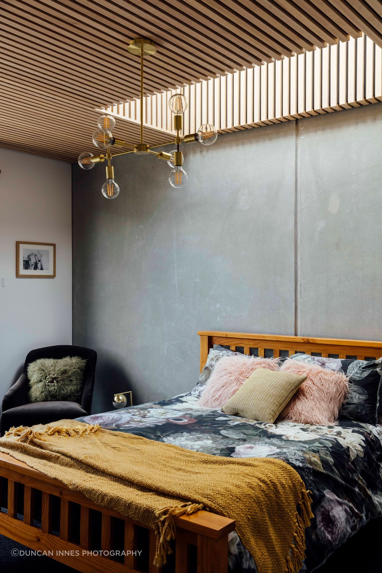 The guest bedroom, away from the main end of the house. “So if they did have guests stay for a bit longer, then they would get the opportunity to feel comfortable in their own space.”