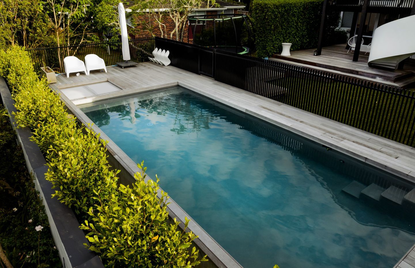 The new pool is a favourite hangout area for the family.