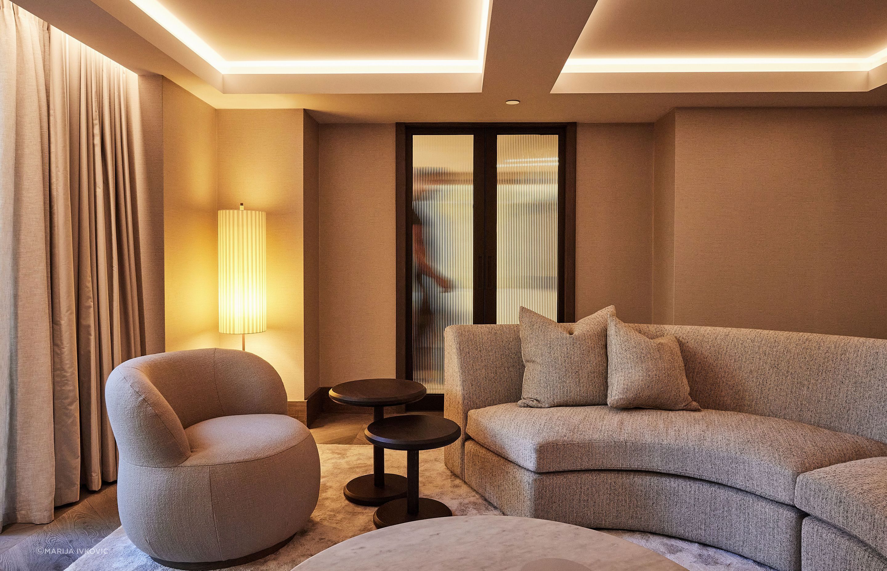 Each suite is expansive in size, and offers a lounge room that evokes an intimacy and residential-like scale.