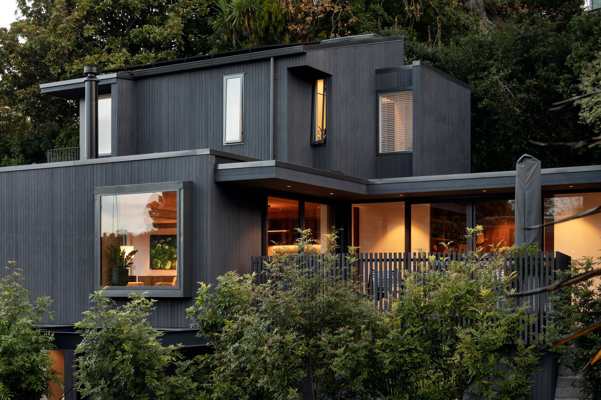 When designing the house Hamish had to visualise it blending in with lush gardens that would take time to come of age. “Architects are very skilled people,” say the homeowners. “Hamish was able to interpret what we were looking for.”