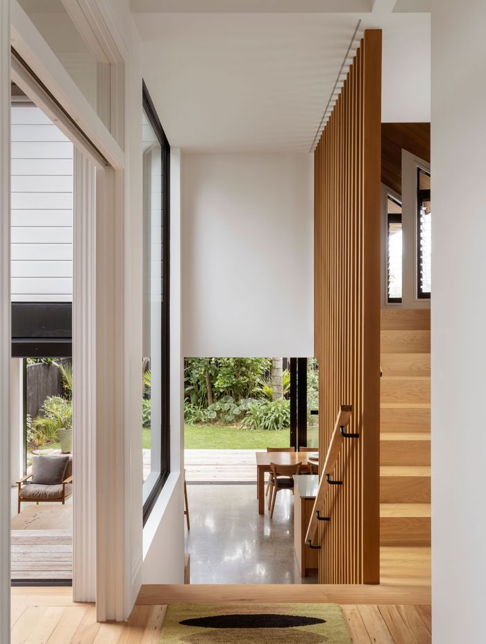 The split-level design makes the most of a sloping site.